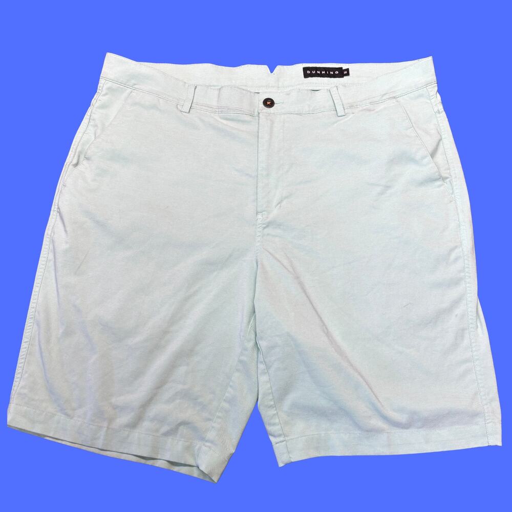 Dunning Golf Shorts Mens Actual 38 Light Green 9.5" Stretch Performance Chino
